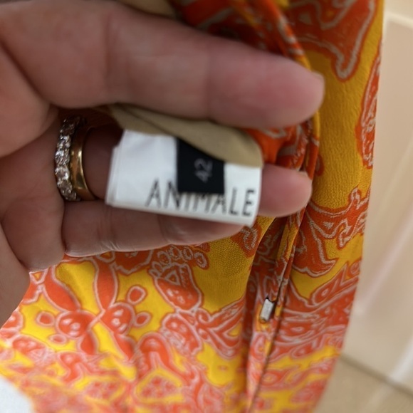 Animale Brazil Orange Printed Dress 42 - Picture 9 of 10